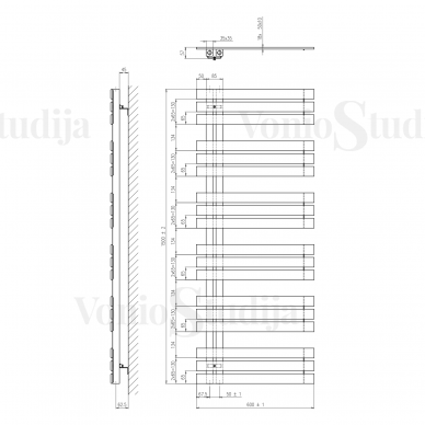 Elektrinis rankšluosčių džiovintuvas Silvana 50x150cm, baltas, dešininis 6