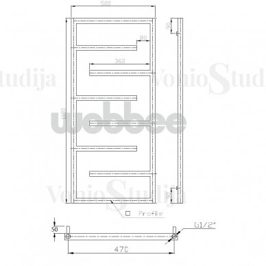 Elektrinis rankšluosčių džiovintuvas WOBBEE WELLY WHITE 50x110cm, dešininis 6