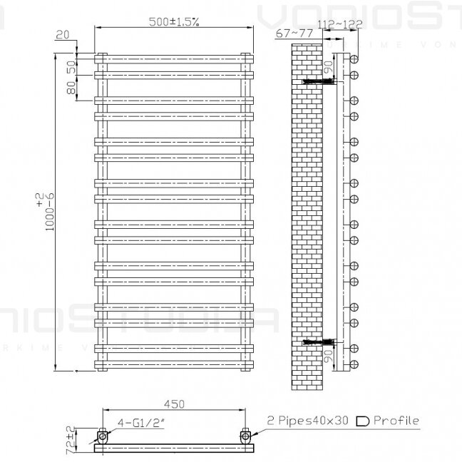 Elektrinis rankšluosčių džiovintuvas WOBBEE YORK WHITE 50x100cm, dešininis su spiraliniu laidu 4 Elektrinis rankšluosčių džiovintuvas WOBBEE YORK WHITE 50x100cm, dešininis su spiraliniu laidu 4