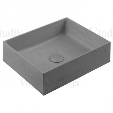 FORMIGO betoninis pastatomas praustuvas 47,5x14x36,5 cm pilkos spalvos