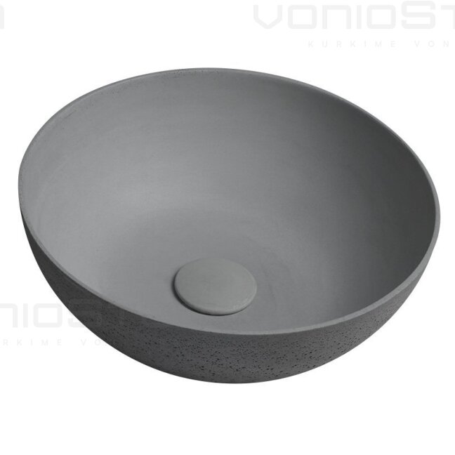FORMIGO betoninis pastatomas praustuvas 39 cm pilkos matinės spalvos FORMIGO betoninis pastatomas praustuvas 39 cm pilkos matinės spalvos
