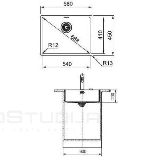 Franke BOX BXX 210/110-54 127.0372.488 nerūdijančio plieno plautuvė su užkemšamu ventiliu 1 Franke BOX BXX 210/110-54 127.0372.488 nerūdijančio plieno plautuvė su užkemšamu ventiliu 1