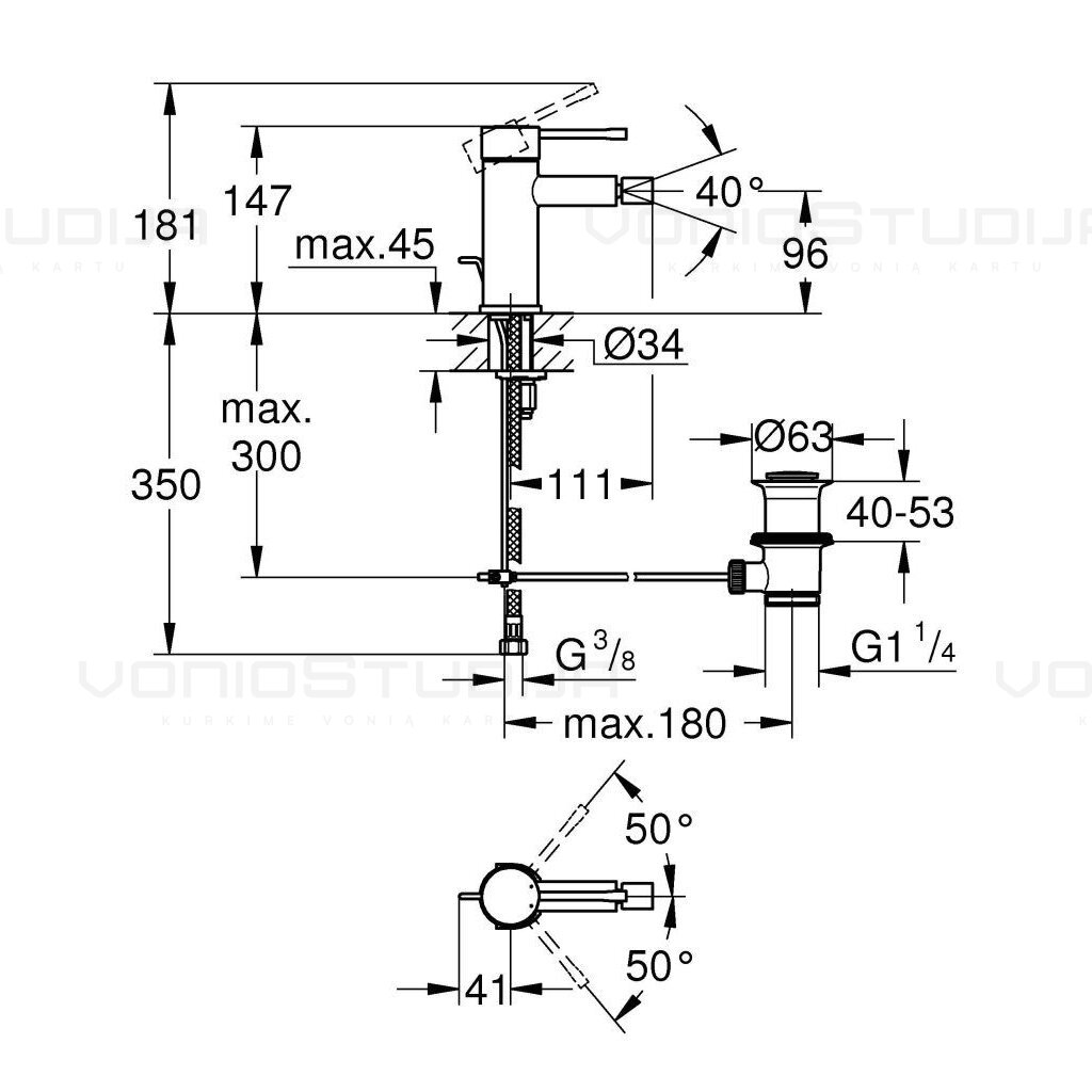 Grohe bidė maišytuvas Essence New 1