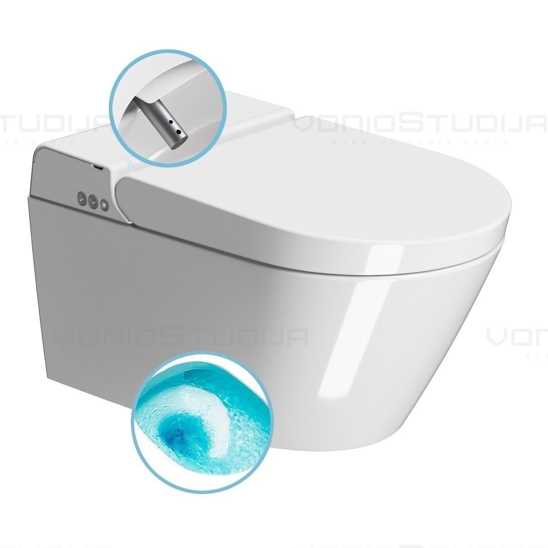 GSI WClean Swirlflush® išmanus pakabinamas klozetas 7418K11su apiplovimo funkcija, baltas blizgus 1