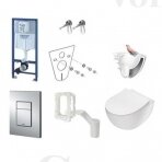 Grohe 5 in 1 potinkinis wc rėmas ir Deante Peonia Rimless klozetas