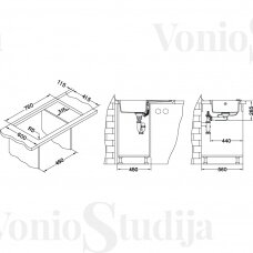 Granitinė Plautuvė ALVEUS Falcon 30 baltos spalvos