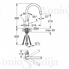 Grohe Eurosmart Cosmo 31481001 virtuvinis maišytuvas su dušeliu