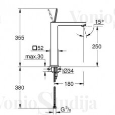 Grohe EUROCUBE JOY XL praustuvo maišytuvas