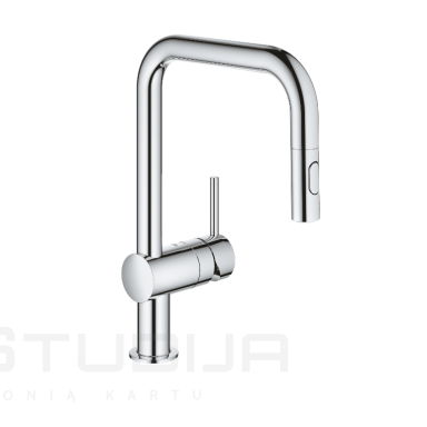 Grohe Minta chromo spalvos virtuvinis maišytuvas su ištraukiamu dušeliu 32322002 Grohe Minta chromo spalvos virtuvinis maišytuvas su ištraukiamu dušeliu 32322002