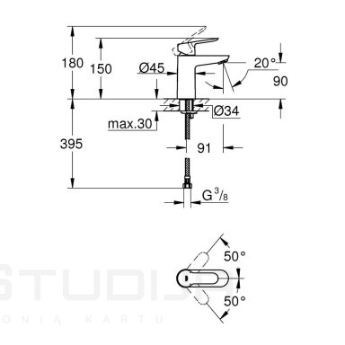 Grohe BauEdge 23330000 praustuvo maišytuvas S dydis Grohe BauEdge 23330000 praustuvo maišytuvas S dydis