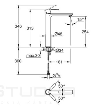 Grohe Lineare XL praustuvo maišytuvas Grohe Lineare XL praustuvo maišytuvas
