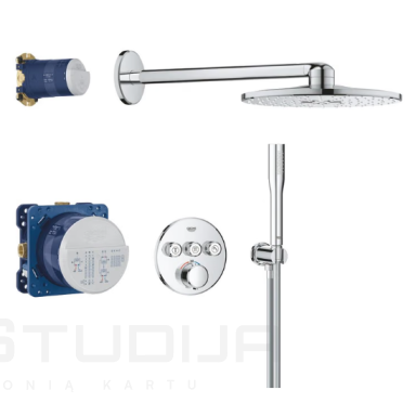 GROHE Precision SmartControl termostatinis potinkinis dušo komplektas su 310 mm skersmens dviejų srovių lietaus galva