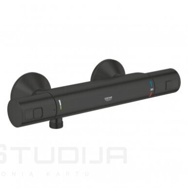 GROHE Precision Start vandenį taupantis termostatinis dušo maišytuvas juodas matinis GROHE Precision Start vandenį taupantis termostatinis dušo maišytuvas juodas matinis
