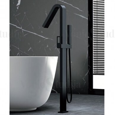 Grindinis maišytuvas voniai IMEX Suecia juodos matinės spalvos 1