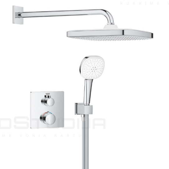 Grohe Grohtherm termostatinis potinkinis dušo komplektas su Tempesta 250 Cube Grohe Grohtherm termostatinis potinkinis dušo komplektas su Tempesta 250 Cube