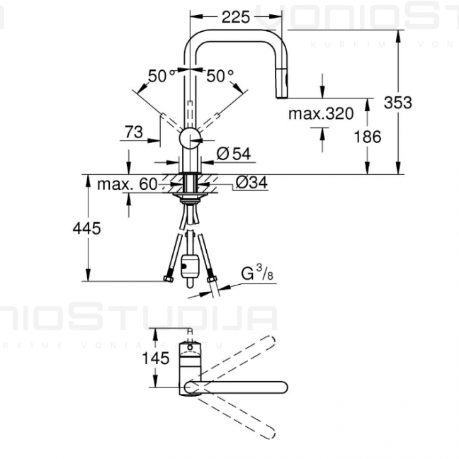 Grohe Minta chromo spalvos virtuvinis maišytuvas su ištraukiamu dušeliu 32322002 1 Grohe Minta chromo spalvos virtuvinis maišytuvas su ištraukiamu dušeliu 32322002 1
