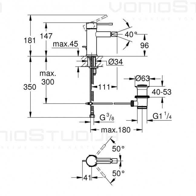 Grohe bidė maišytuvas Essence New 1