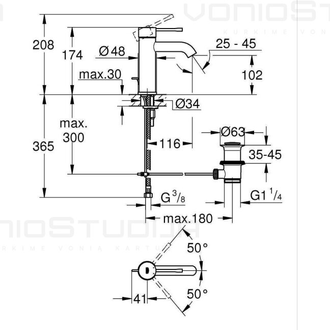 Grohe Essence S 24171001 praustuvo maišytuvas, chromo spalvos, su dugno vožtuvu 1 Grohe Essence S 24171001 praustuvo maišytuvas, chromo spalvos, su dugno vožtuvu 1