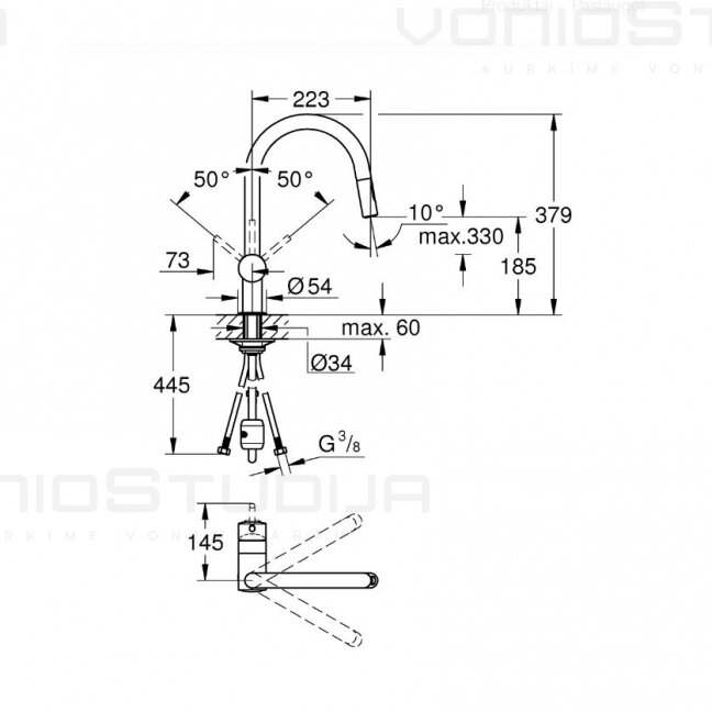 Grohe Minta chromo spalvos virtuvinis maišytuvas 32321002 2 Grohe Minta chromo spalvos virtuvinis maišytuvas 32321002 2