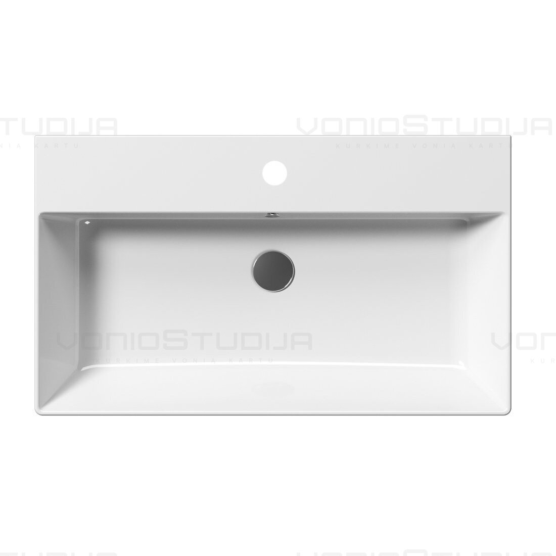 GSI Kube X praustuvas 80x47cm su EXTRAGLAZE® danga 9422111 be balto vožtuvo 1
