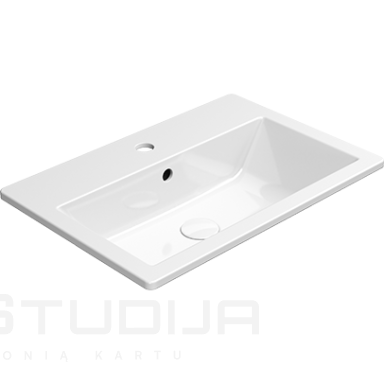 GSI Kube X įleidžiamas praustuvas 58x40cm su baltu vožtuvu GSI Kube X įleidžiamas praustuvas 58x40cm su baltu vožtuvu