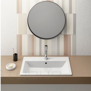 GSI Kube X įleidžiamas praustuvas 70x46 cm su baltu vožtuvu GSI Kube X įleidžiamas praustuvas 70x46 cm su baltu vožtuvu