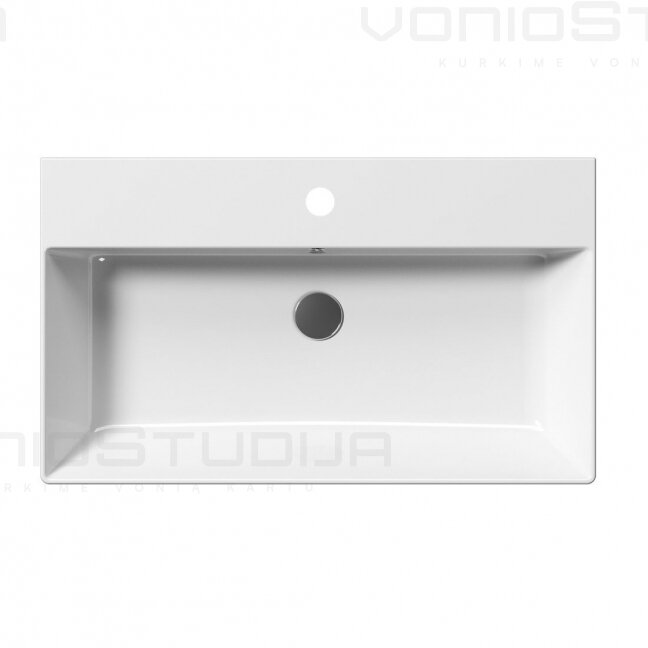 GSI Kube X praustuvas 80x47cm su EXTRAGLAZE® danga 9422111 be balto vožtuvo 1