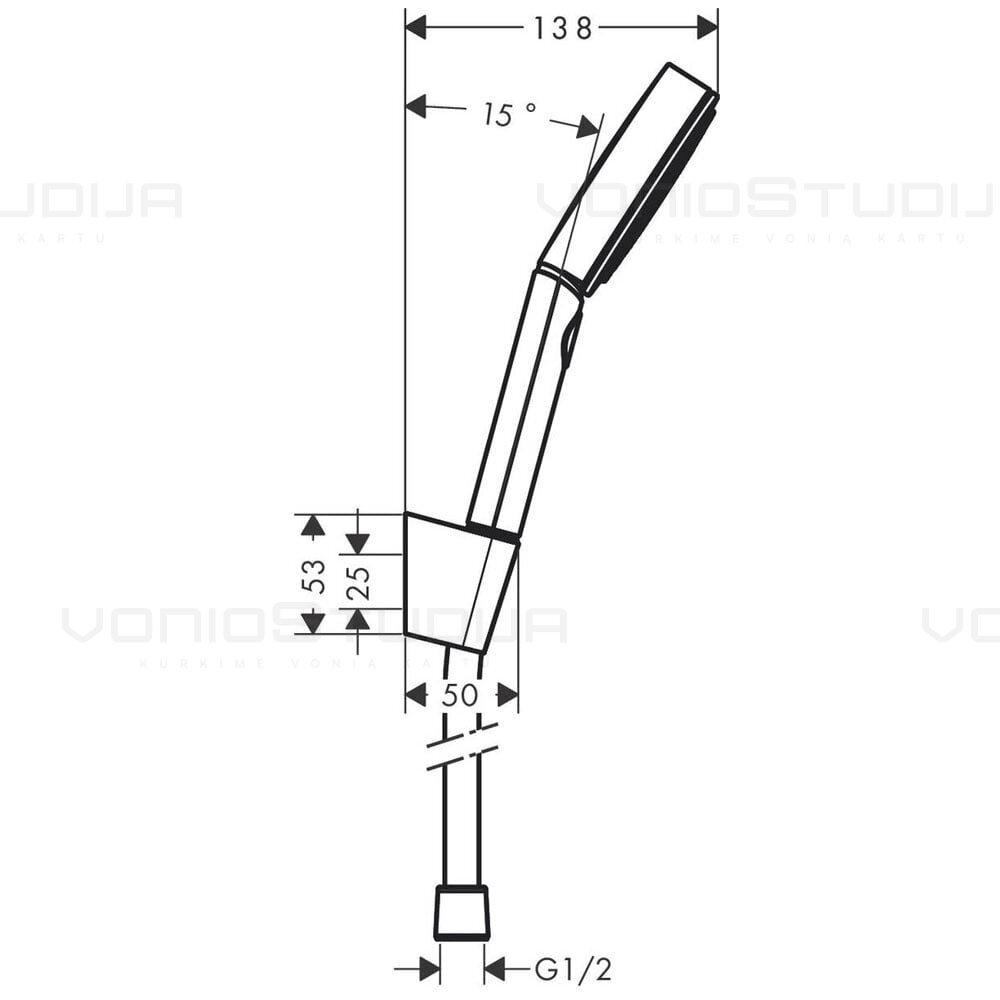 Hansgrohe dušelio komplektas PULSIFY 24302670 juodas matinis 1 Hansgrohe dušelio komplektas PULSIFY 24302670 juodas matinis 1