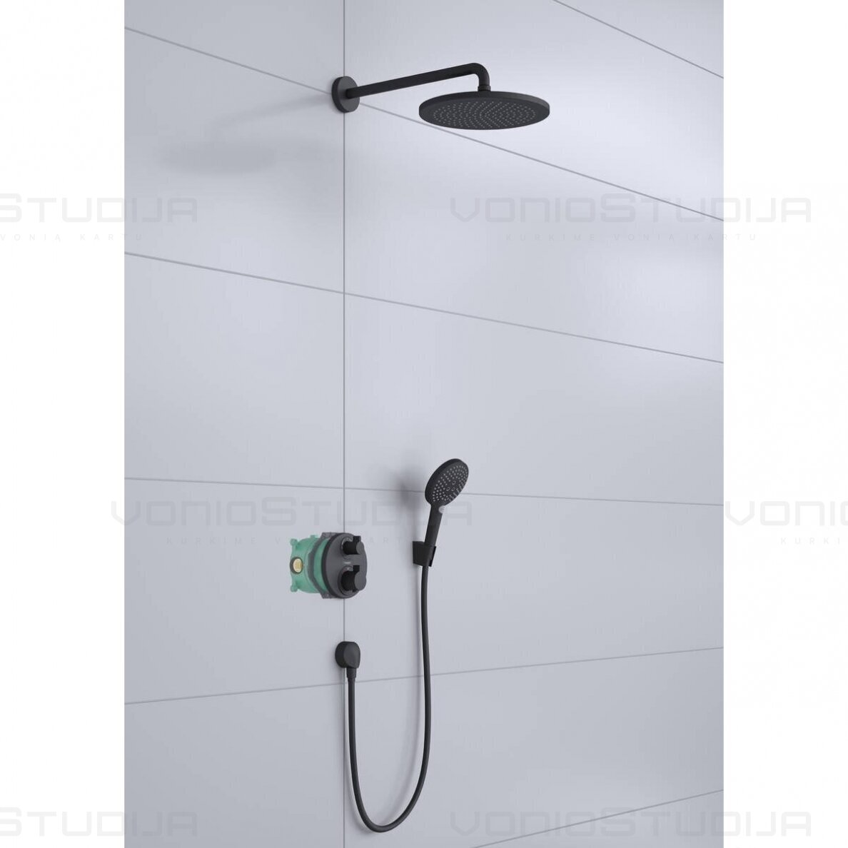 Hansgrohe Croma potinkinė dušo sistema juodos matinės spalvos | DUŠAS ...