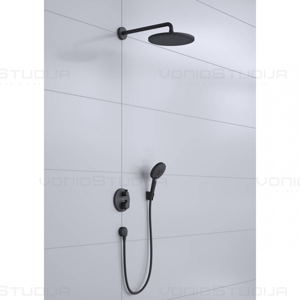 Hansgrohe Croma potinkinė dušo sistema juodos matinės spalvos | DUŠAS ...