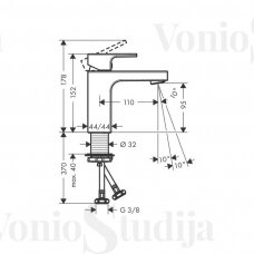 Hansgrohe praustuvo maišytuvas Vernis Shape 71569670 juodos matinės spalvos