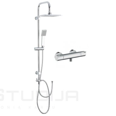 Hansgrohe Ecostat termostatinis dušo maišytuvas komplekte su dušo sistema MULTIPIPEHNEW
