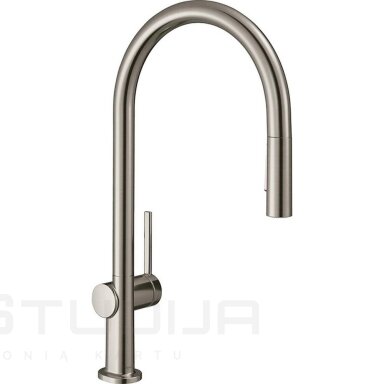 Hansgrohe Talis M54 plautuvės maišytuvas su ištraukiama žarna, nerūdijančio plieno spalvos Hansgrohe Talis M54 plautuvės maišytuvas su ištraukiama žarna, nerūdijančio plieno spalvos