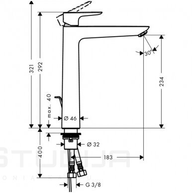 Hansgrohe aukštas maišytuvas praustuvui Talis E 240 71716340 juodo braižyto chromo spalvos 1 Hansgrohe aukštas maišytuvas praustuvui Talis E 240 71716340 juodo braižyto chromo spalvos 1