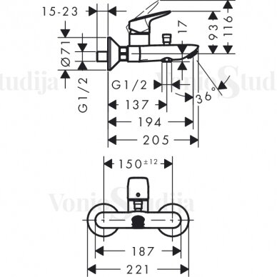 Hansgrohe Logis vonios maišytuvas 2