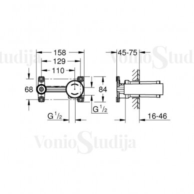 Grohe potinkinė dalis maišytuvui 23571000 1