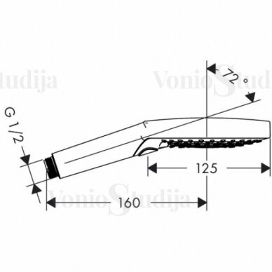 Hansgrohe Raindance Select S120 3jet rankinio dušo galva 1