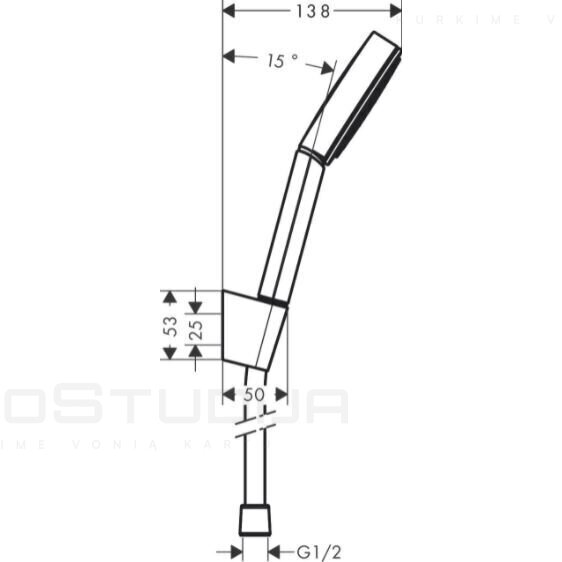 Hansgrohe dušelio komplektas PULSIFY chromo spalvos 1 Hansgrohe dušelio komplektas PULSIFY chromo spalvos 1