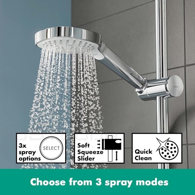 Hansgrohe Croma E280 27687000 virštinkinė dušo/vonios sistema, termostatinis maišytuvas, snapas, chromo spalva 3 Hansgrohe Croma E280 27687000 virštinkinė dušo/vonios sistema, termostatinis maišytuvas, snapas, chromo spalva 3