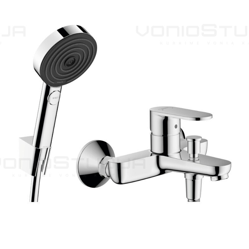 Hansgrohe vonios maišytuvo ir dušelio komplektas PULSIFY chromo spalvos Hansgrohe vonios maišytuvo ir dušelio komplektas PULSIFY chromo spalvos