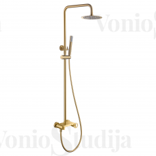 Imex Olimpo virštinkinė dušo sistema PVD braižyto aukso spalvos