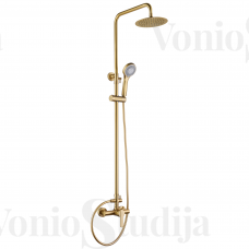 Imex Roma virštinkinė dušo sistema PVD braižyto aukso spalvos