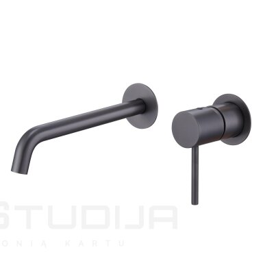 Imex Monza praustuvo maišytuvas iš sienos grafito gunmetal spalvos Imex Monza praustuvo maišytuvas iš sienos grafito gunmetal spalvos