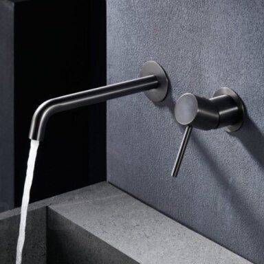 Imex Monza praustuvo maišytuvas iš sienos grafito gunmetal spalvos Imex Monza praustuvo maišytuvas iš sienos grafito gunmetal spalvos