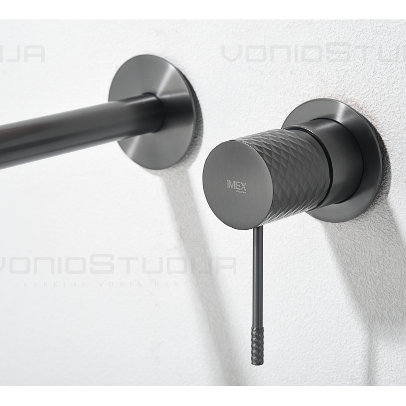 Imex Genova potinkinis praustuvo maišytuvas PVD grafito gunmetal spalvos 1