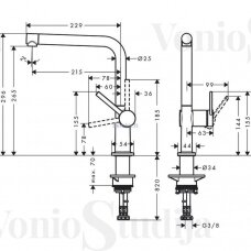 Juodas virtuvinis maišytuvas Hansgrohe Talis M54