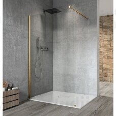 Skaidraus stiklo dušo sienelė VARIO Aukso spalvos profiliais 700mm