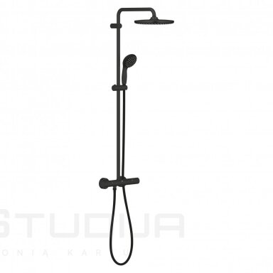 GROHE juoda matinė termostatinė virštinkinė dušo sistema Vitalio Start 250 266772431 GROHE juoda matinė termostatinė virštinkinė dušo sistema Vitalio Start 250 266772431