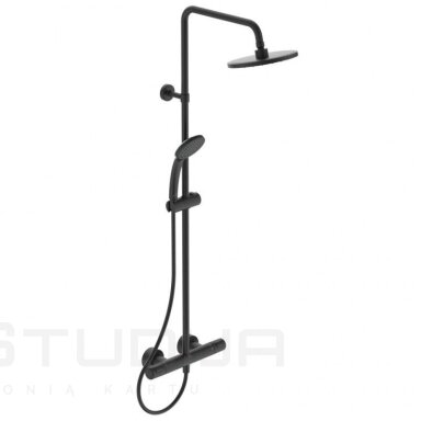 Juoda matinė virštinkinė termostatinė dušo sistema Ideal Standard Idealrain Juoda matinė virštinkinė termostatinė dušo sistema Ideal Standard Idealrain