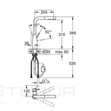 Maišytuvas plautuvei Grohe Essence su ištraukiamu dušeliu, supersteel spalvos Maišytuvas plautuvei Grohe Essence su ištraukiamu dušeliu, supersteel spalvos